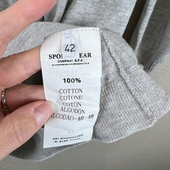 CP Company Cotton Blouse Size 42 L Gray Scoop Neck Pleated Capsule Staple - Picture 9 of 12